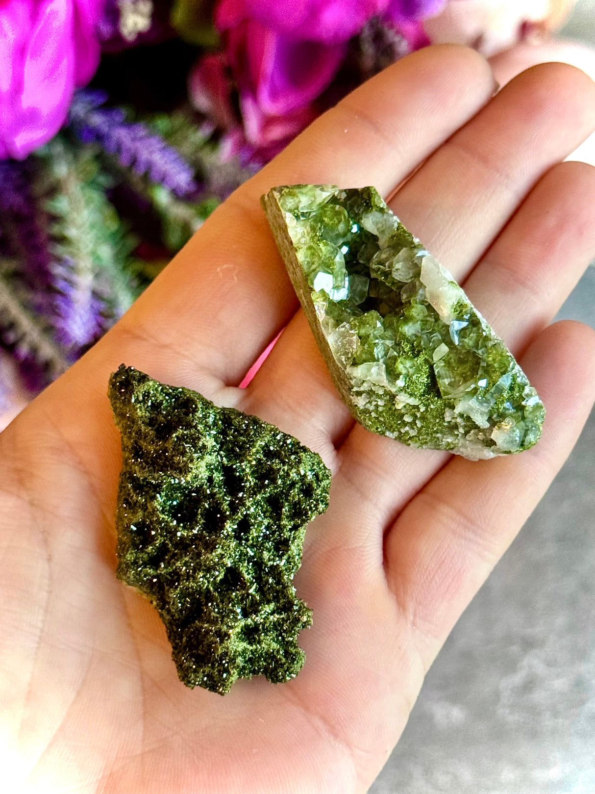 Forest Epidote Specimens from Turkey, Epidote and Quartz, Epidote Clusters