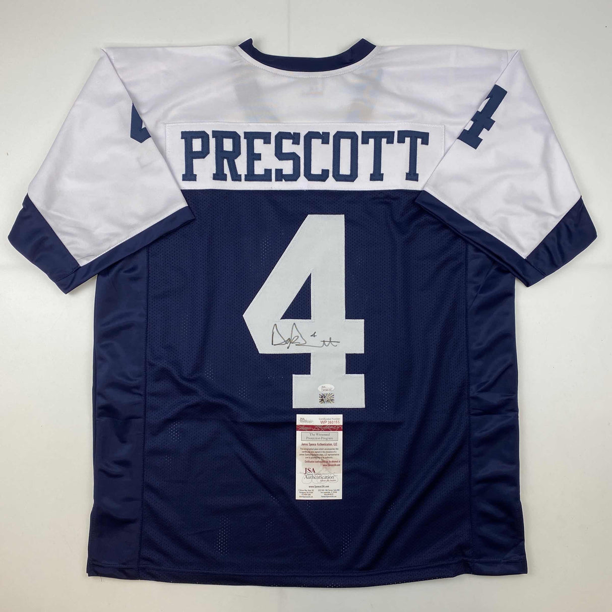 Autographed/Signed Dak Prescott Dallas Thanksgiving Day Football Jersey JSA COA