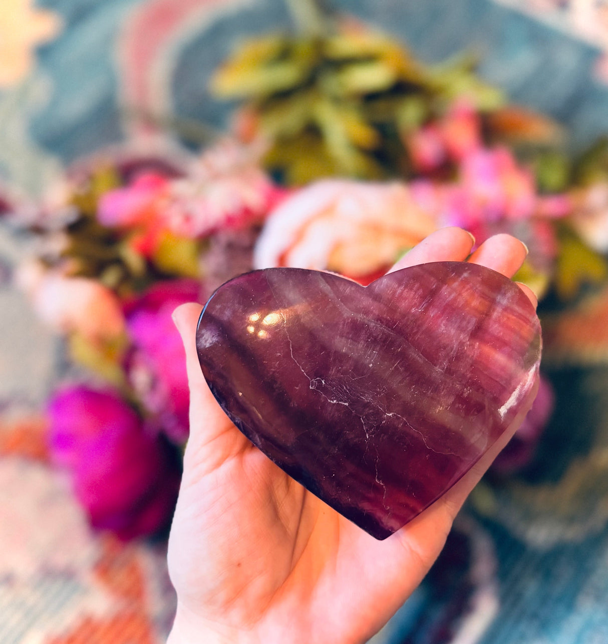 Large CANDY Fluorite Hearts, Ethically sourced Crystal Hearts