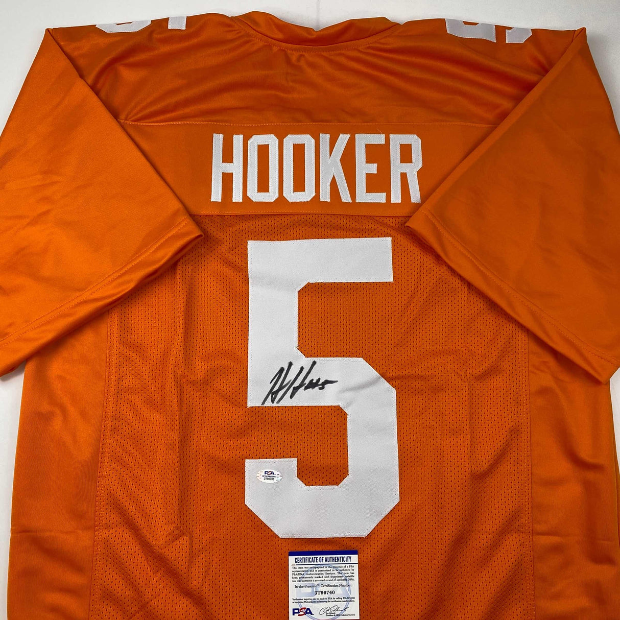 Camiseta de fútbol americano universitario naranja de Tennessee de Hendon Hooker autografiada/firmada, PSA/CÓDIGO DE ADN