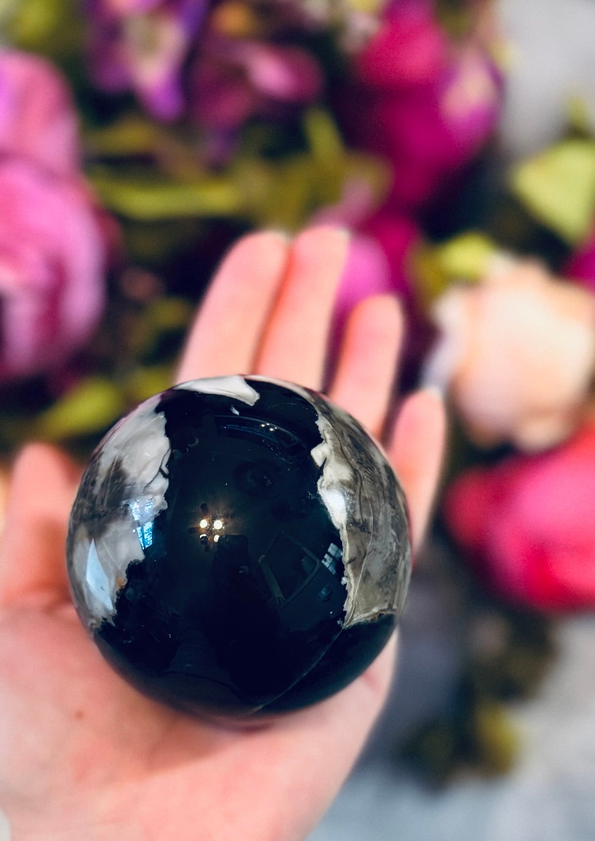 Volcano Agate Crystal Spheres, UV Fluorescent Crystal Balls