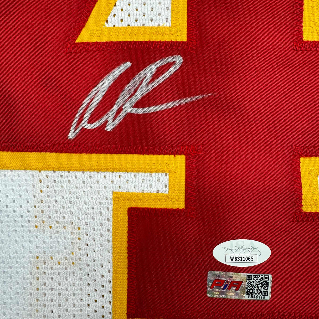 Camiseta de fútbol blanca de Kansas City autografiada y firmada por Rashee Rice (JSA COA)