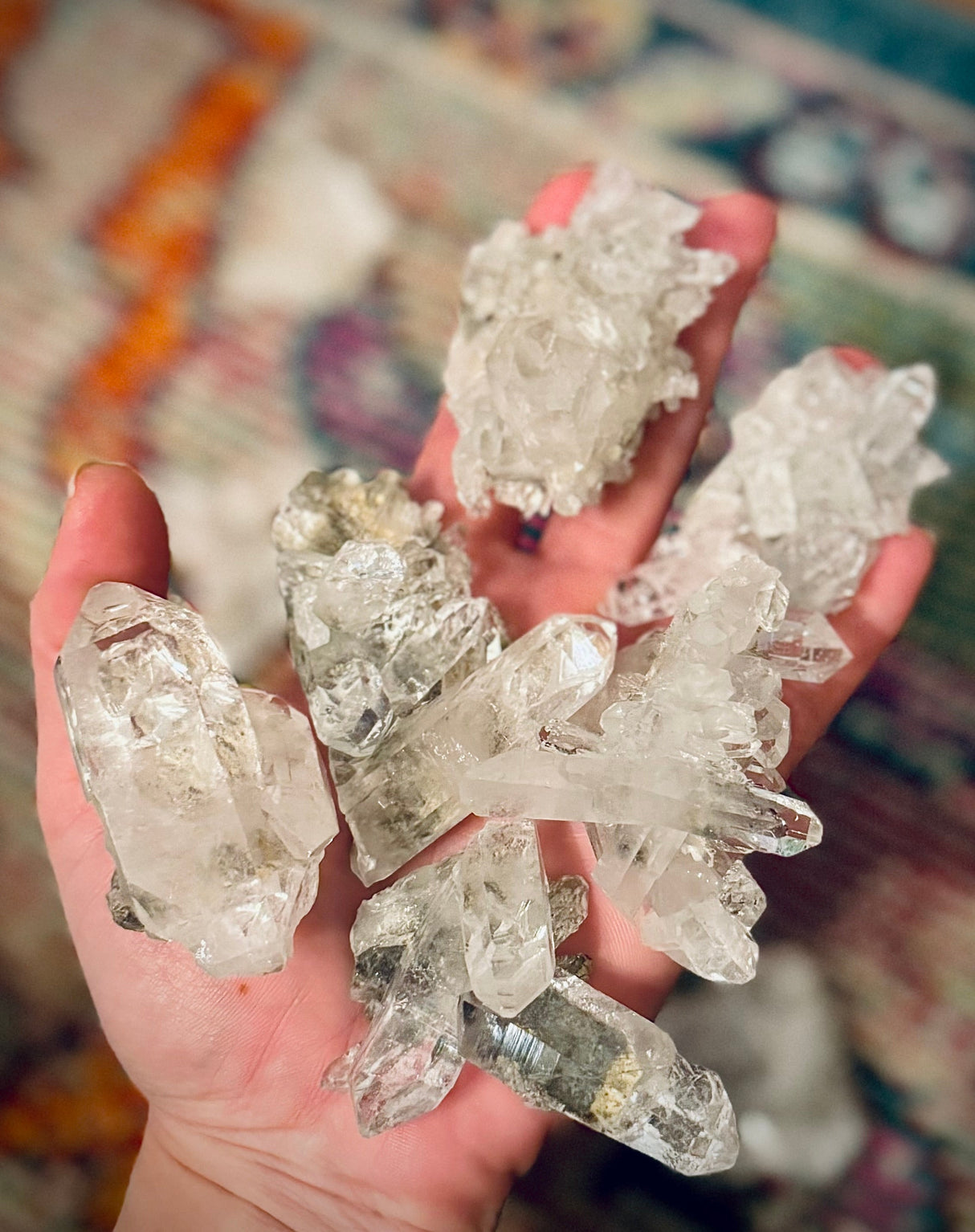 High Quality Quartz Clusters from Brazil, Many with Chlorite Inclusions