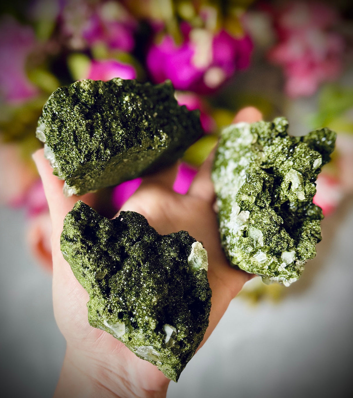 Large Forest Epidote Specimens from Turkey, Epidote and Quartz, Epidote Clusters