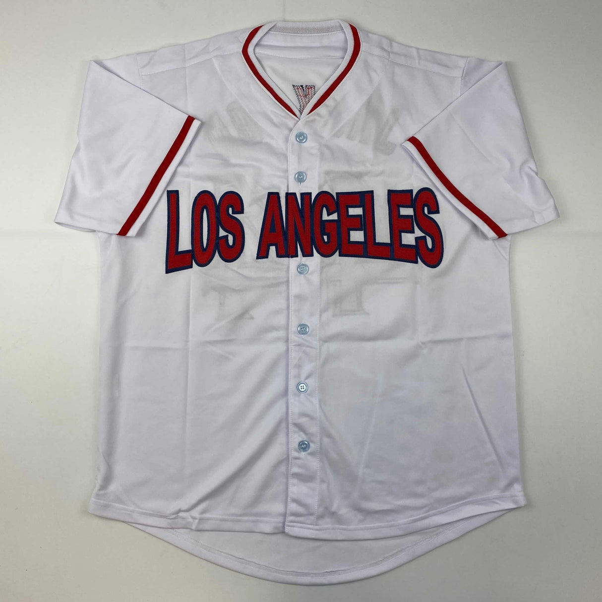 Camiseta de béisbol blanca de Reggie Jackson, California Los Ángeles, autografiada y firmada por JSA COA