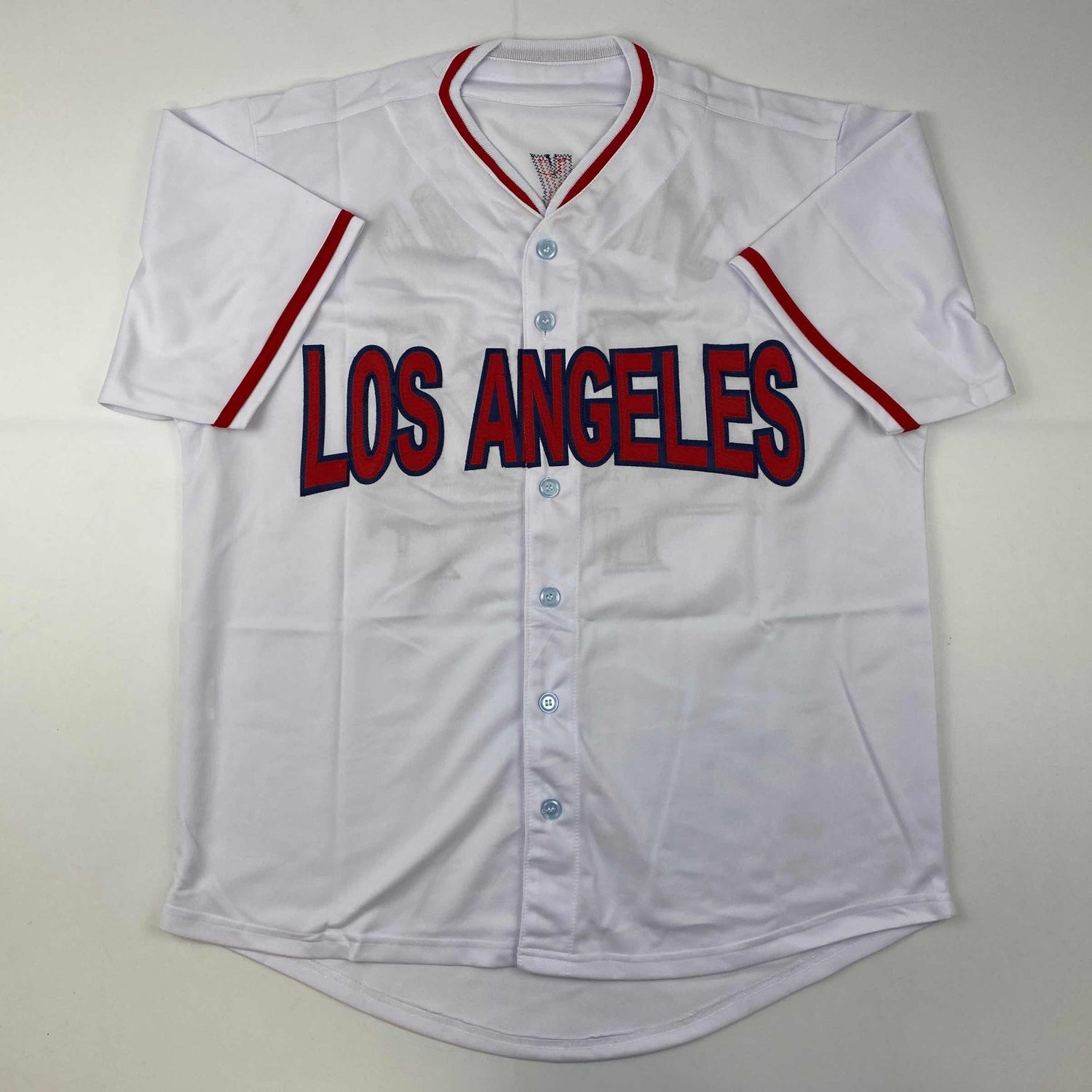 Camiseta de béisbol blanca de Reggie Jackson, California Los Ángeles, autografiada y firmada por JSA COA