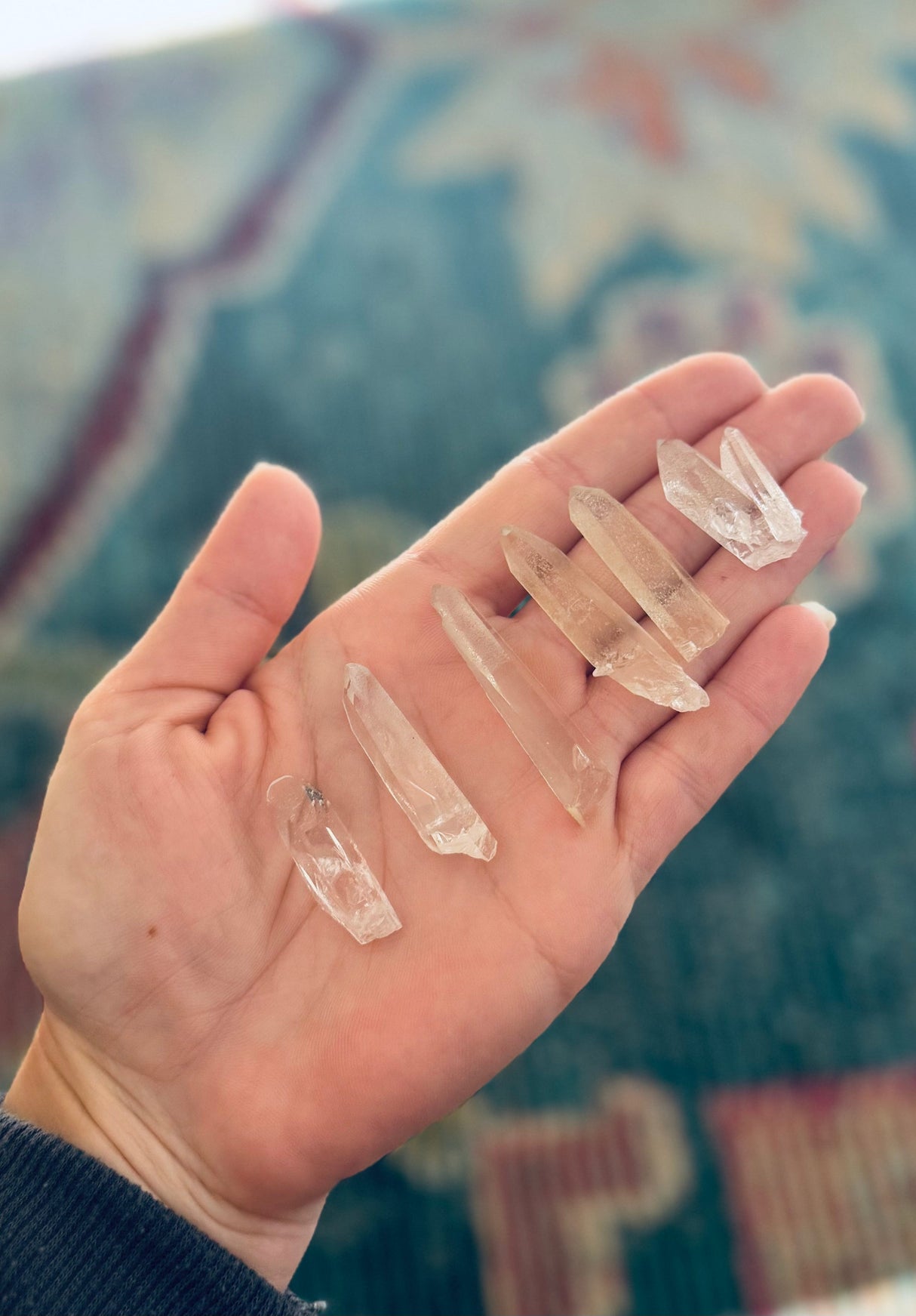 Silver Quartz Points, Raw Clear Quartz Points from Brazil