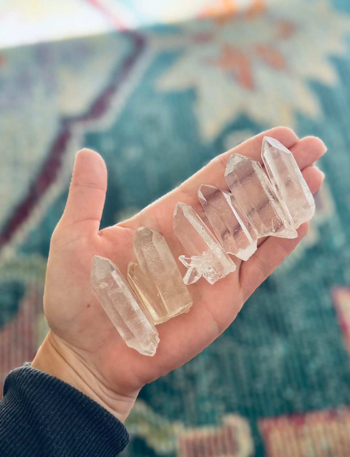Silver Quartz Points, Raw Clear Quartz Points from Brazil