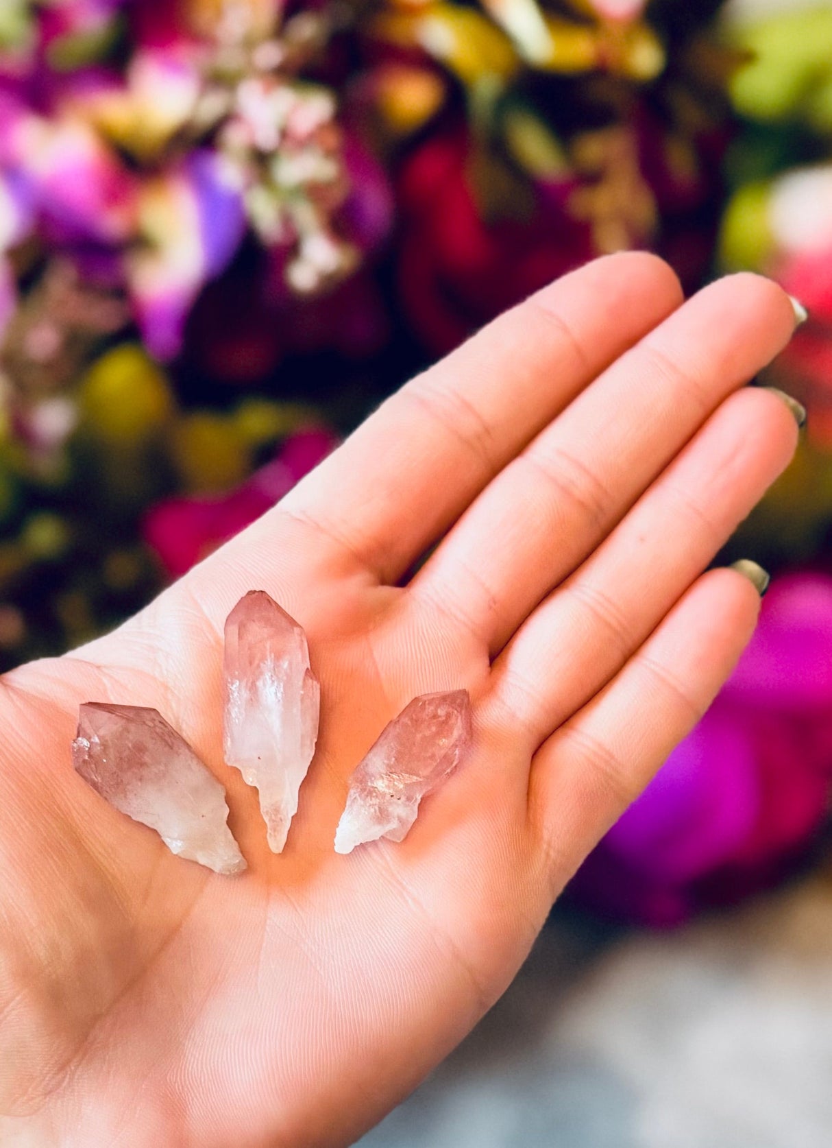 Scepter Quartz From India, New Find! with Pink Hematite