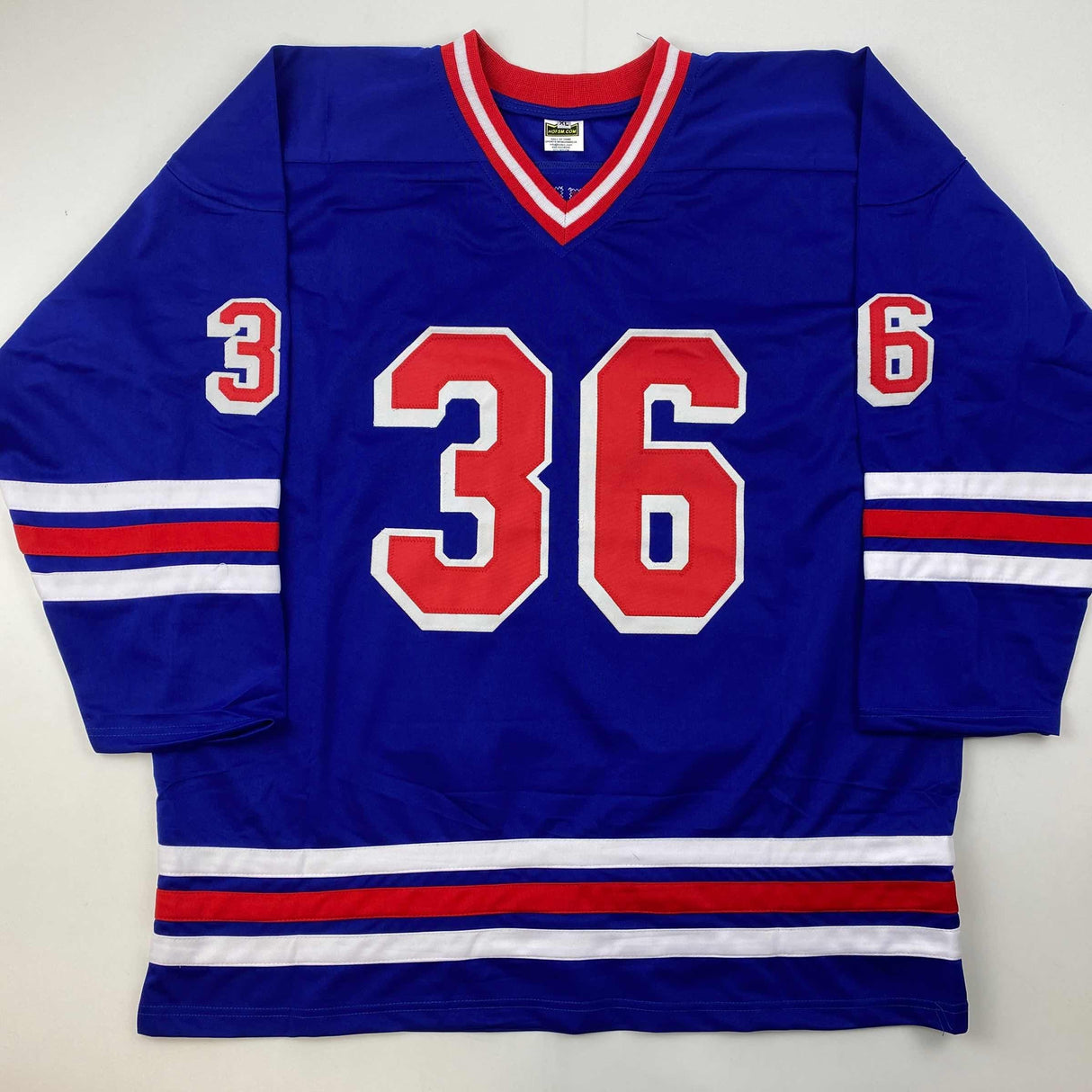 Camiseta de hockey azul de Nueva York, autografiada y firmada por Glenn Anderson 94 SC Champs JSA COA