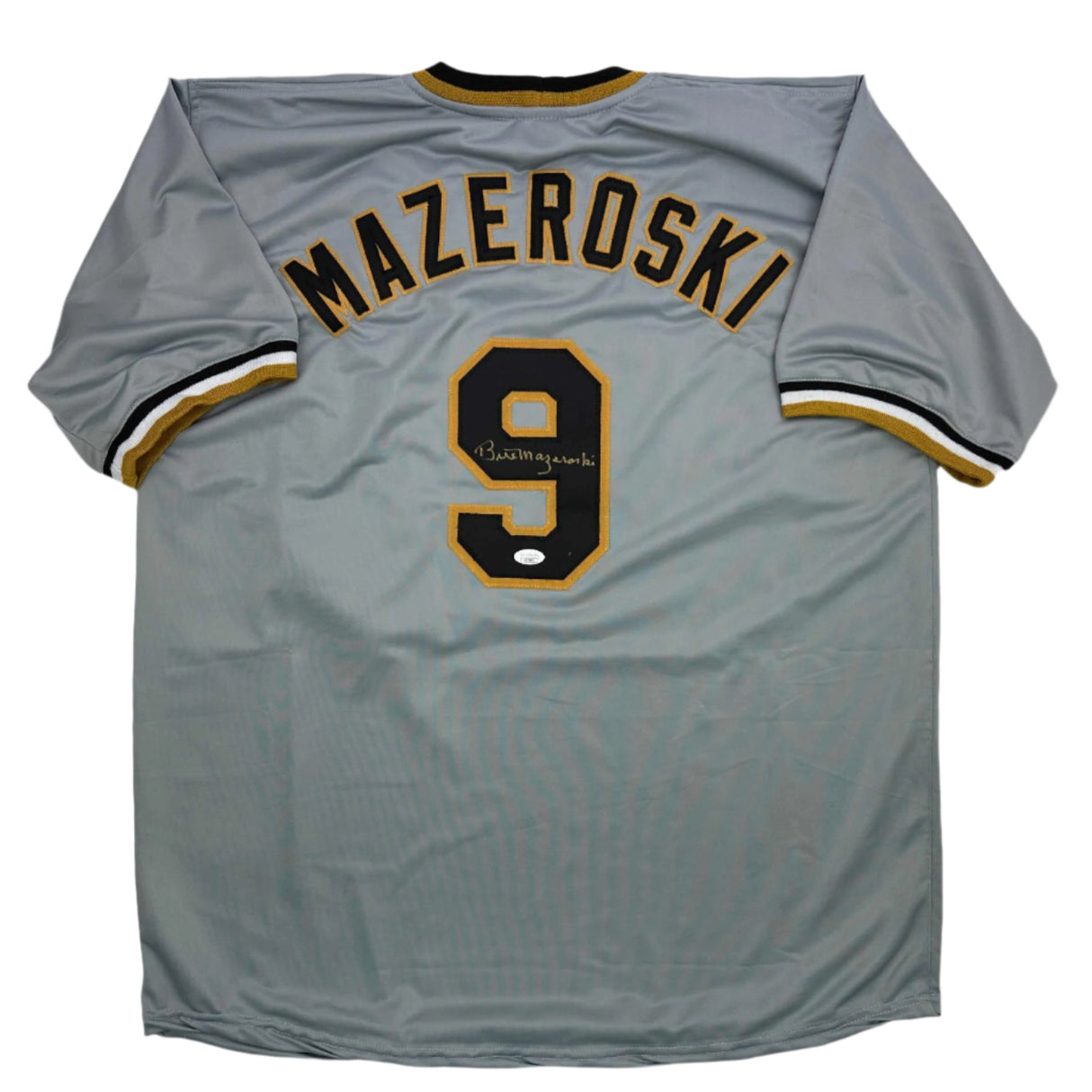 Autographed/Signed Bill Mazeroski Pittsburgh Grey Baseball Jersey JSA COA