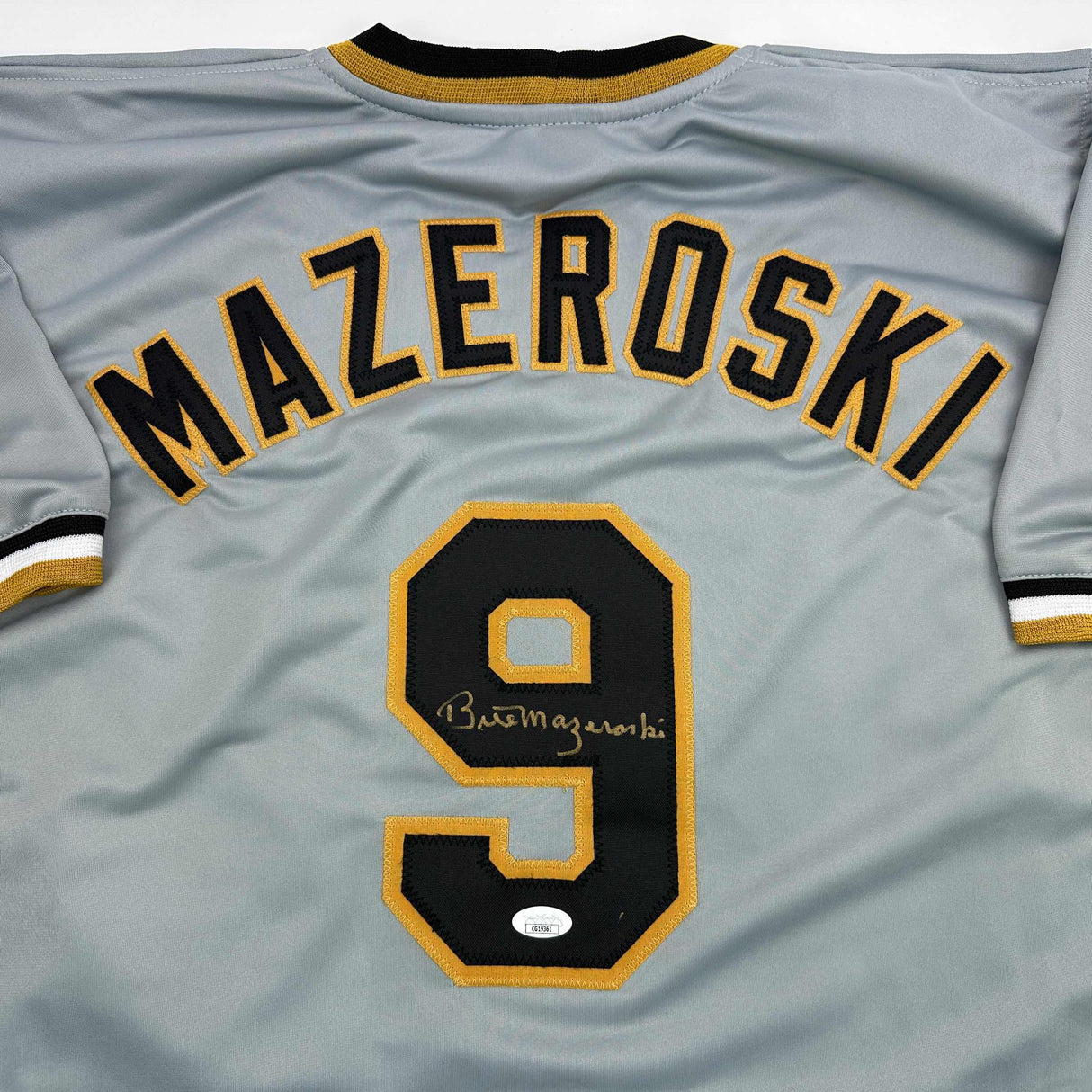 Autographed/Signed Bill Mazeroski Pittsburgh Grey Baseball Jersey JSA COA