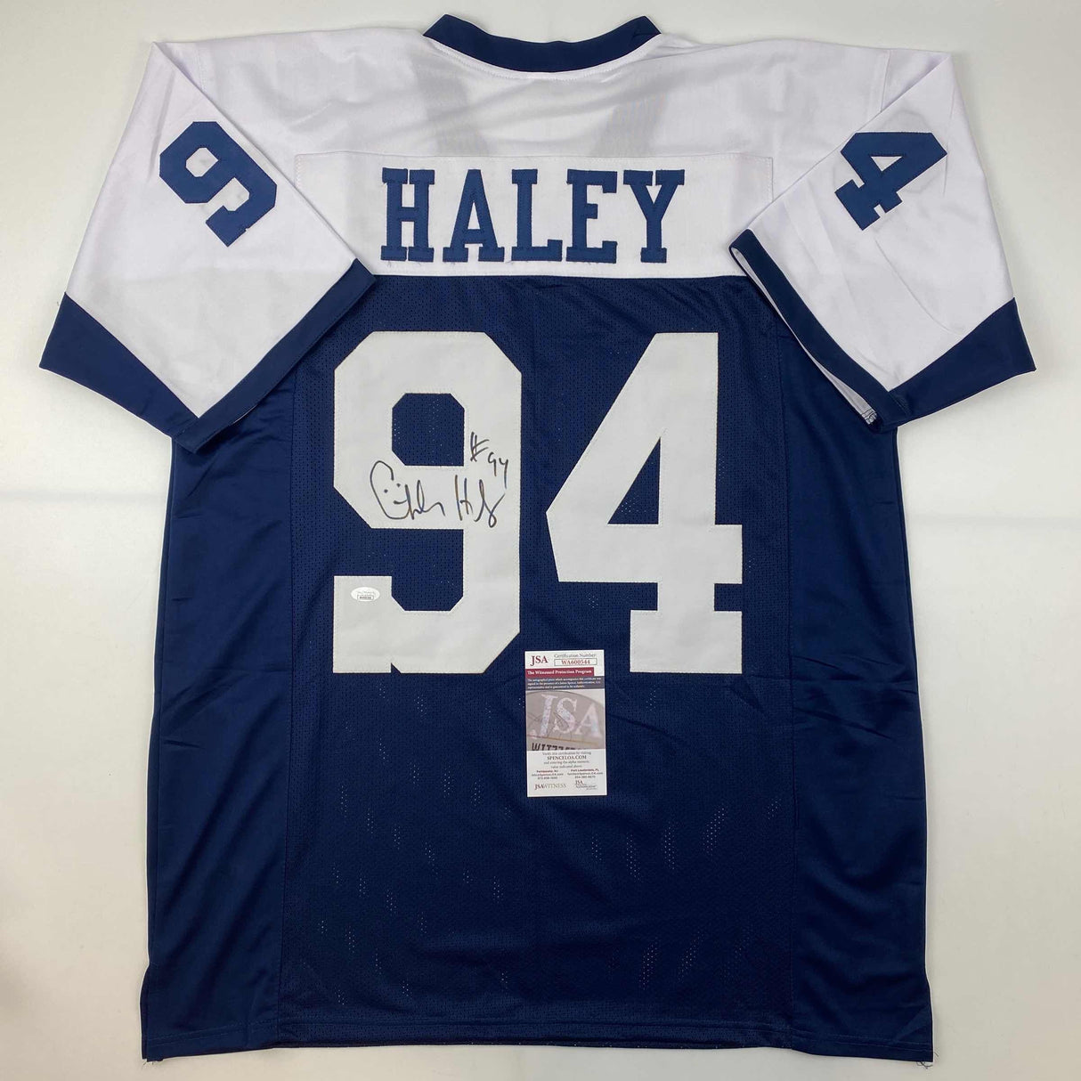 Autographed/Signed Charles Haley Dallas Thanksgiving Day Football Jersey JSA COA