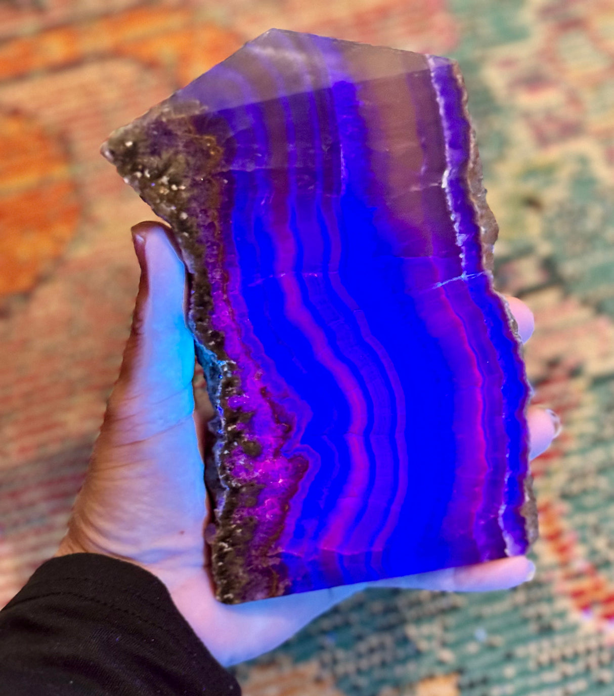 Stunning Fluorite Slices, Fluoresces Pink & Purple