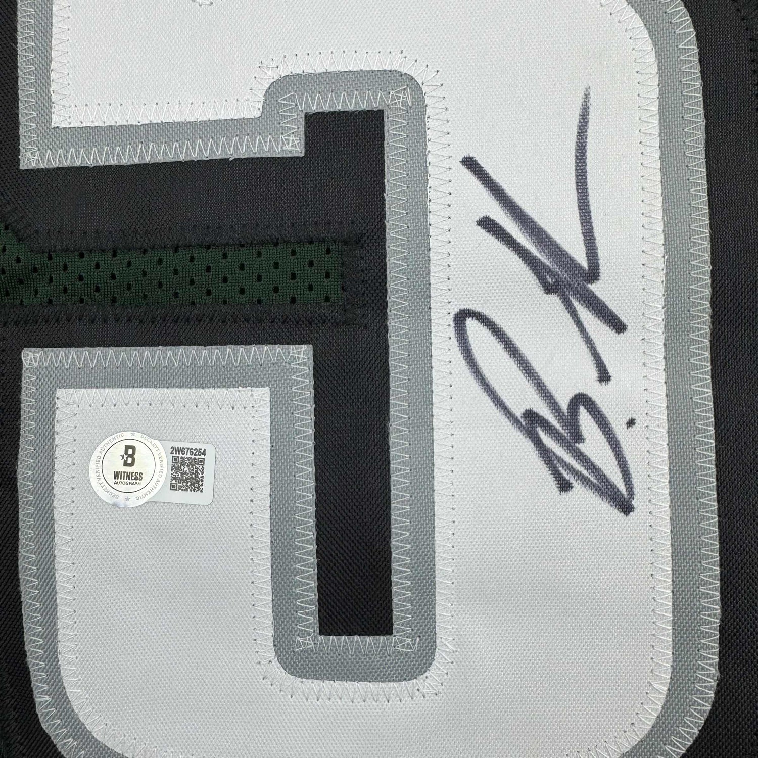 Camiseta de fútbol verde de Filadelfia autografiada/firmada por Brandon Graham Beckett BAS COA