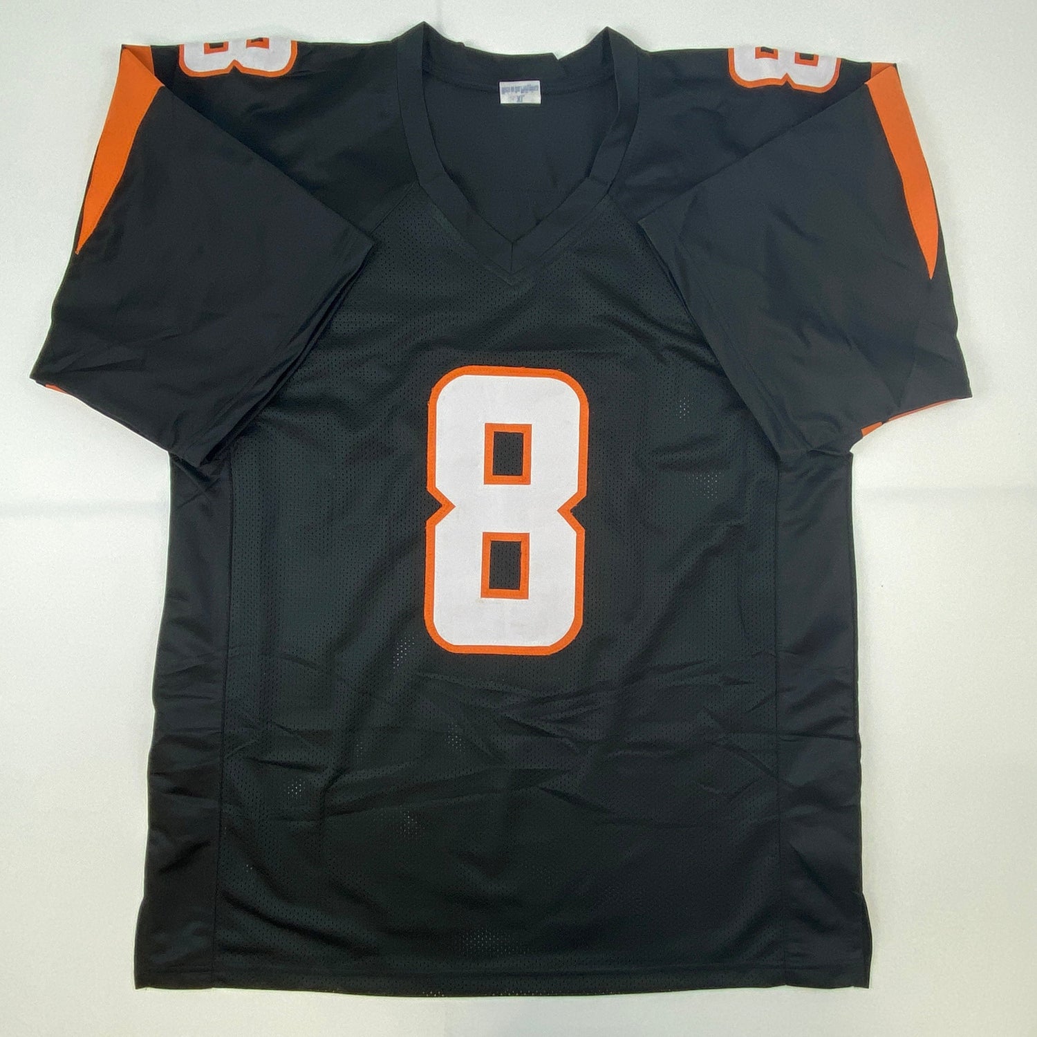 Camiseta de fútbol americano negra de Cincinnati autografiada/firmada por Jeff Blake JSA COA