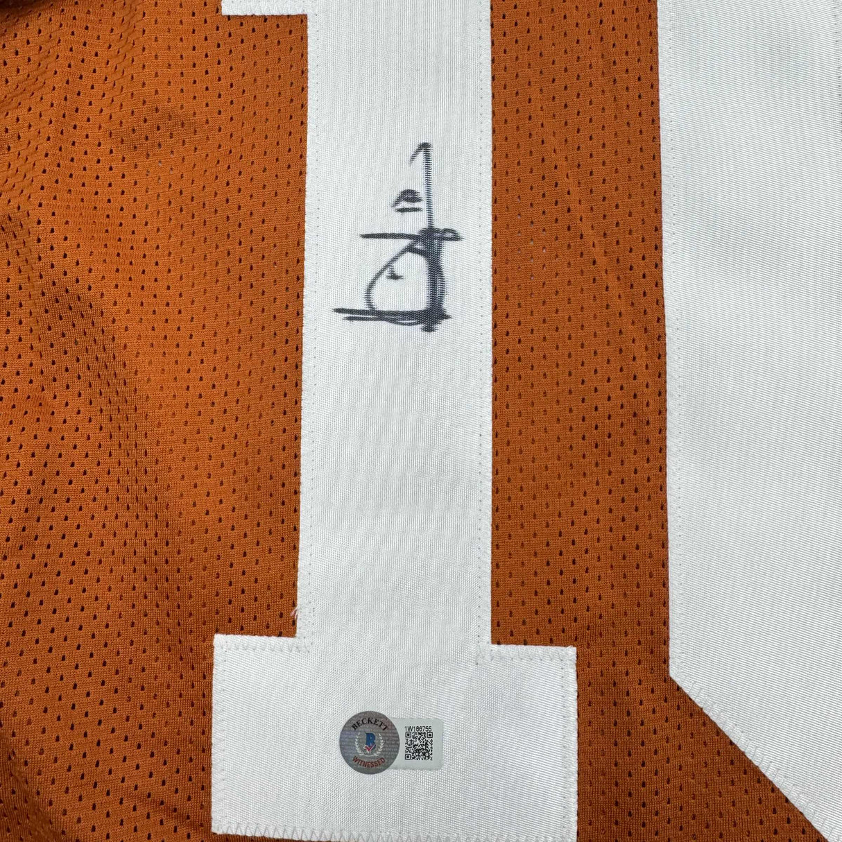 Camiseta de fútbol americano universitario Texas Orange autografiada/firmada por Vince Young Beckett BAS COA