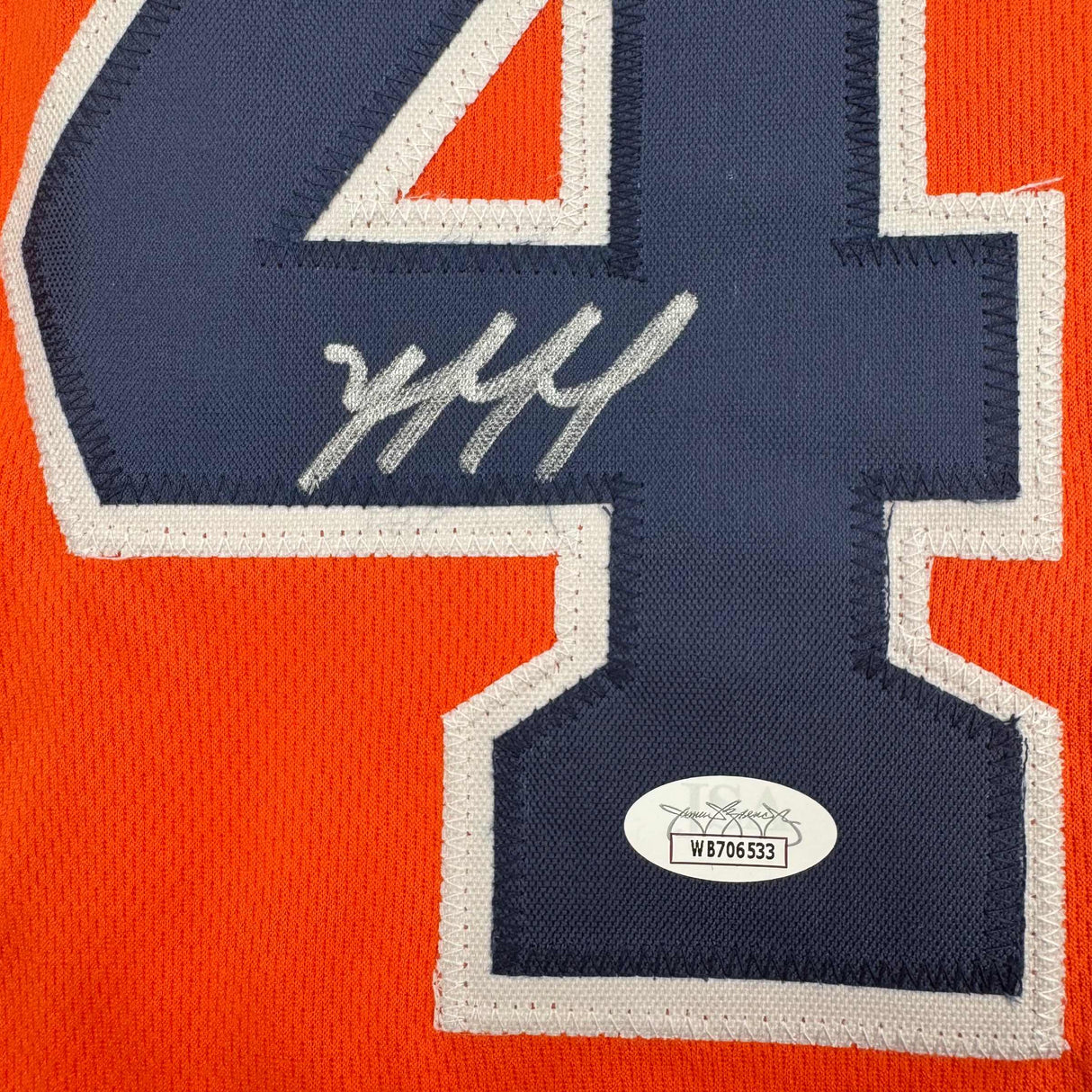 Autographed/Signed Yordan Alvarez Houston Orange Baseball Jersey JSA COA