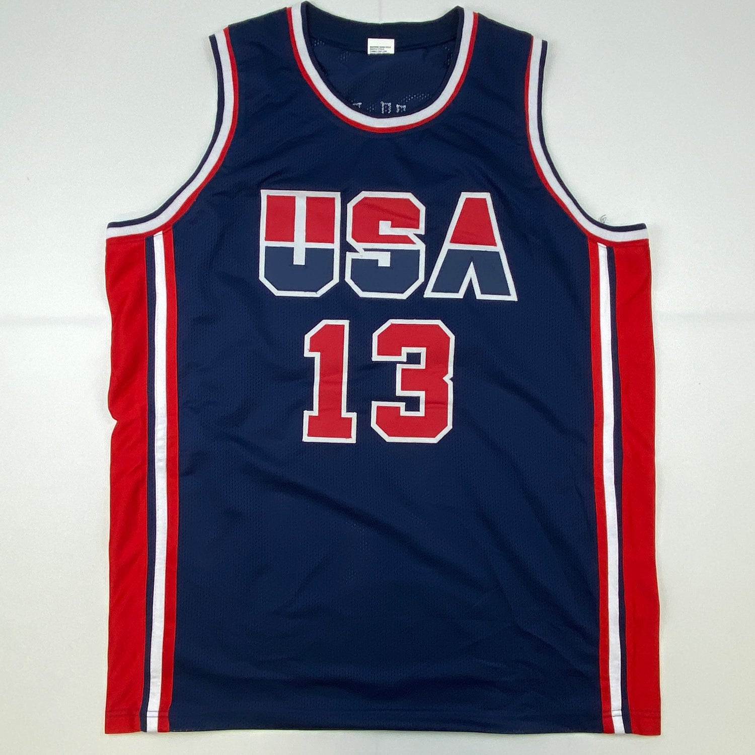 Camiseta de baloncesto azul autografiada/firmada de Chris Mullin, Dream Team USA Olympics 1992, JSA COA