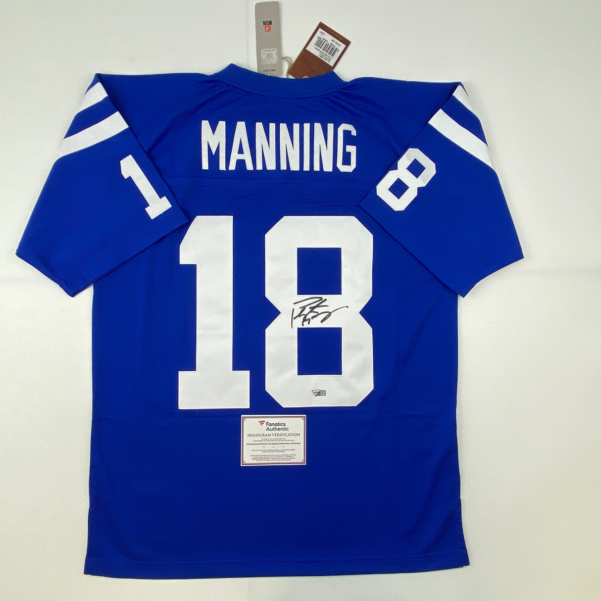 Camiseta de fútbol azul auténtica de los Indianapolis Colts autografiada/firmada por Peyton Manning (CoA)