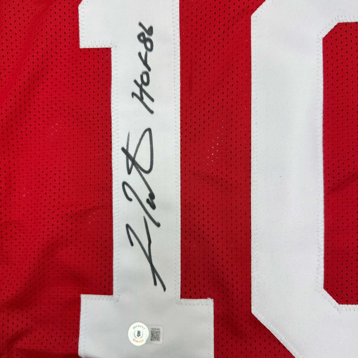 Autographed/Signed Fran Tarkenton Georgia Red College Football Jersey Beckett BAS COA