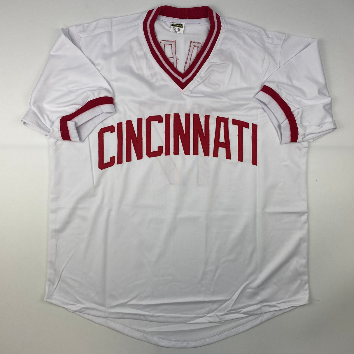 Camiseta de béisbol blanca de Cincinnati autografiada/firmada por Chris Sabo JSA COA