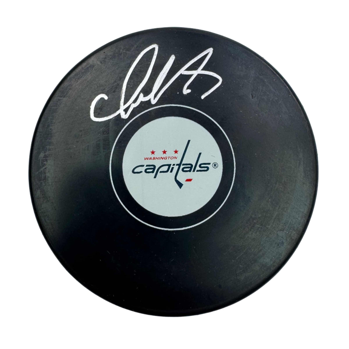 Autographed/Signed Alexander Alex Ovechkin Washington Capitals Logo Hockey Puck Fanatics COA