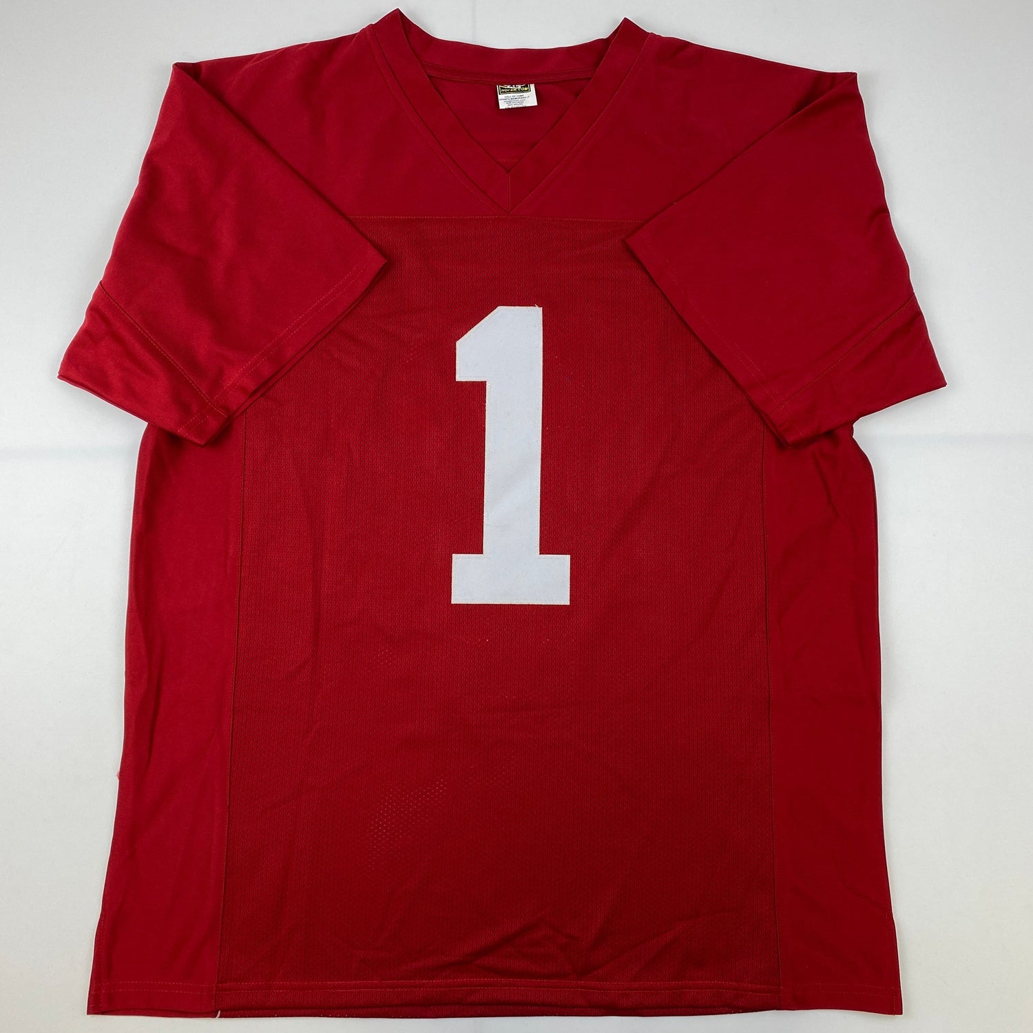 Camiseta de fútbol americano universitario Alabama Red autografiada/firmada por Nick Saban. PSA/CÓDIGO DE ADN