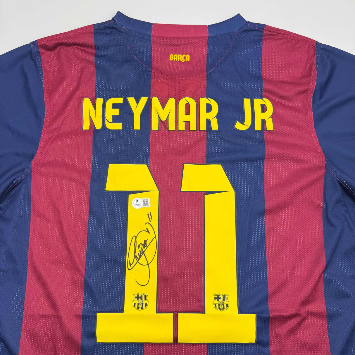 Autographed/Signed Neymar Jr FC Barcelona Blue Soccer Jersey Beckett BAS COA