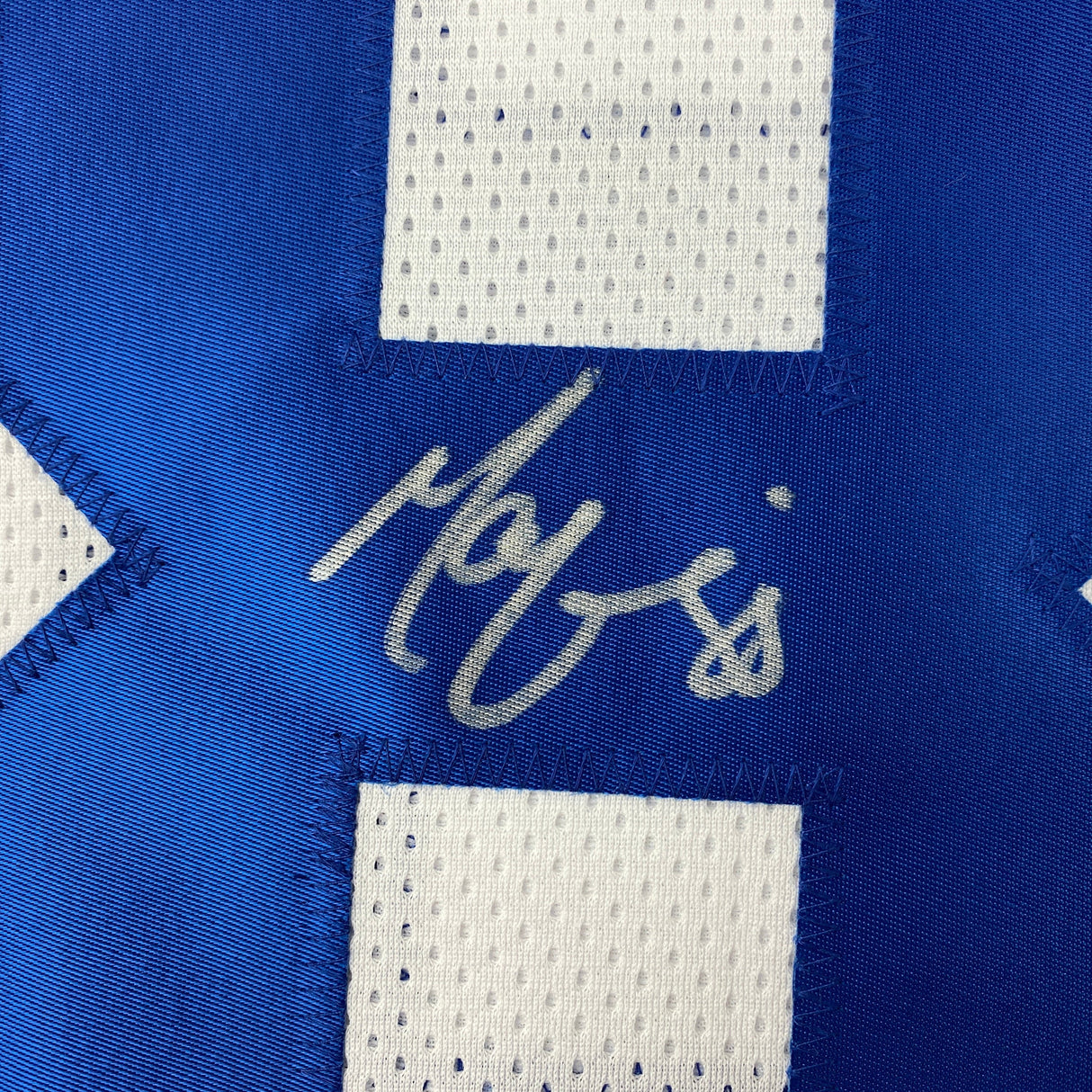 Autographed/Signed Marvin Harrison Indianapolis White Football Jersey JSA COA