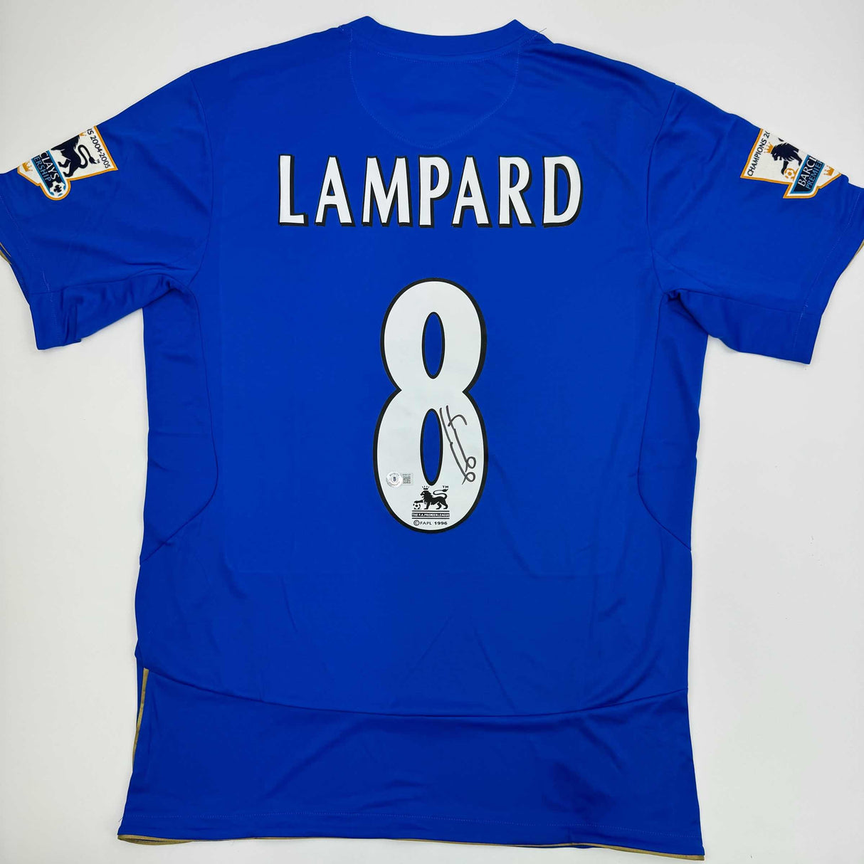 Autographed/Signed Frank Lampard Chelsea FC Blue Soccer Futbol Jersey Beckett BAS COA
