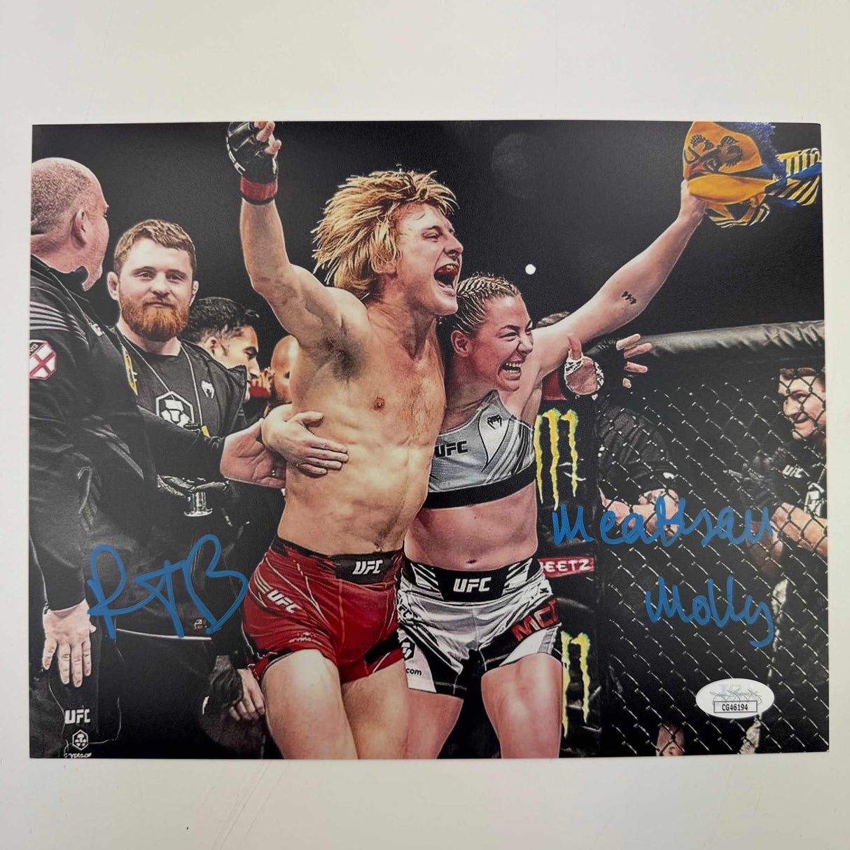 Autographed/Signed Paddy Pimblett & Molly "Meatball" McCann Dual UFC MMA Fighting 8x10 Photo JSA COA