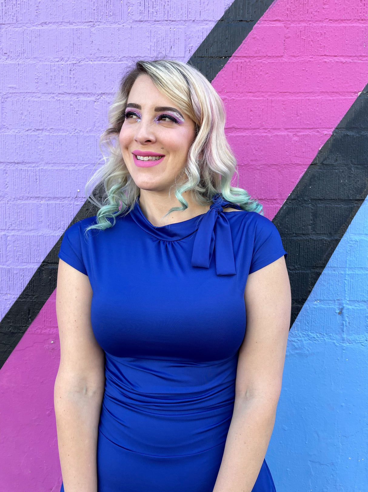 Vestido Bombshell en azul real