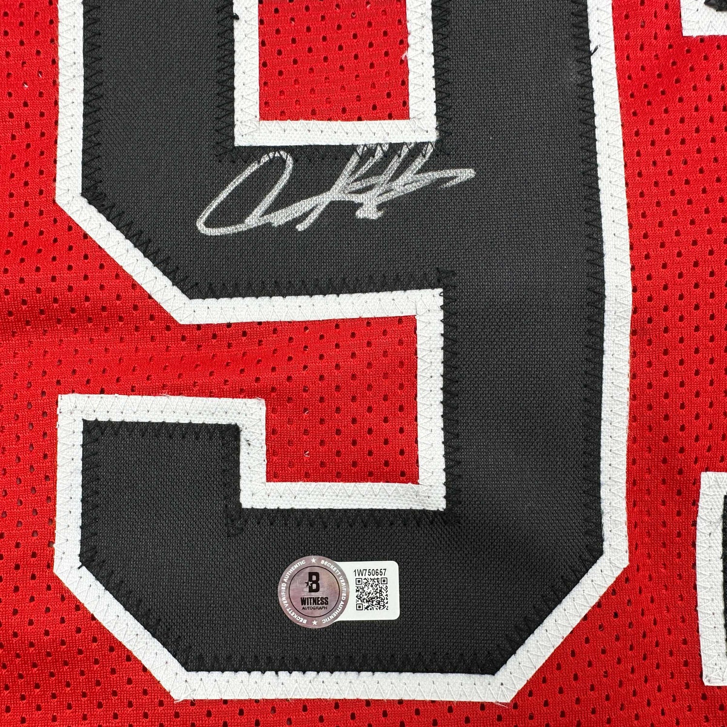 Camiseta de baloncesto roja de Chicago de Dennis Rodman autografiada/firmada Beckett BAS COA