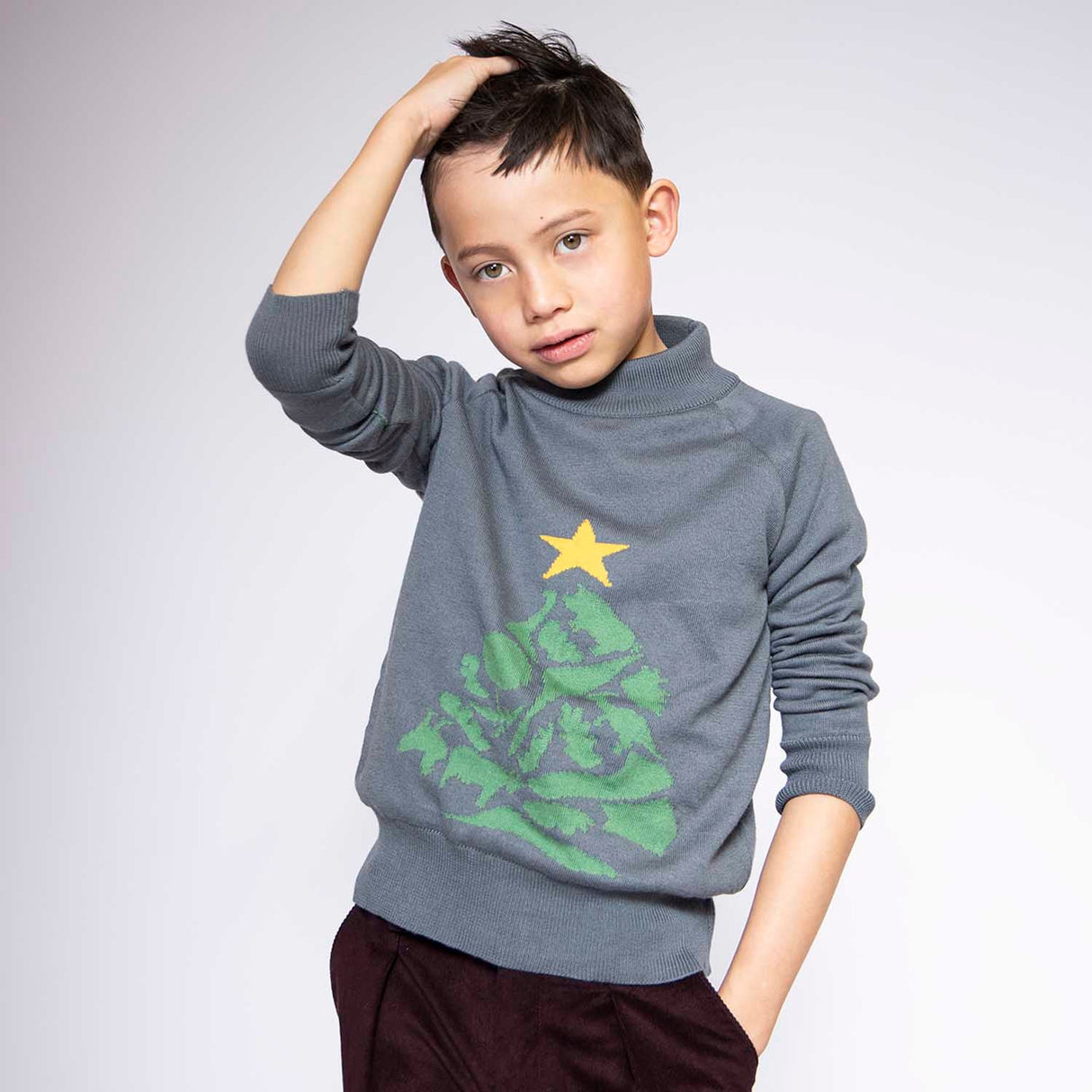 Grey Boys Christmas Sweater-1
