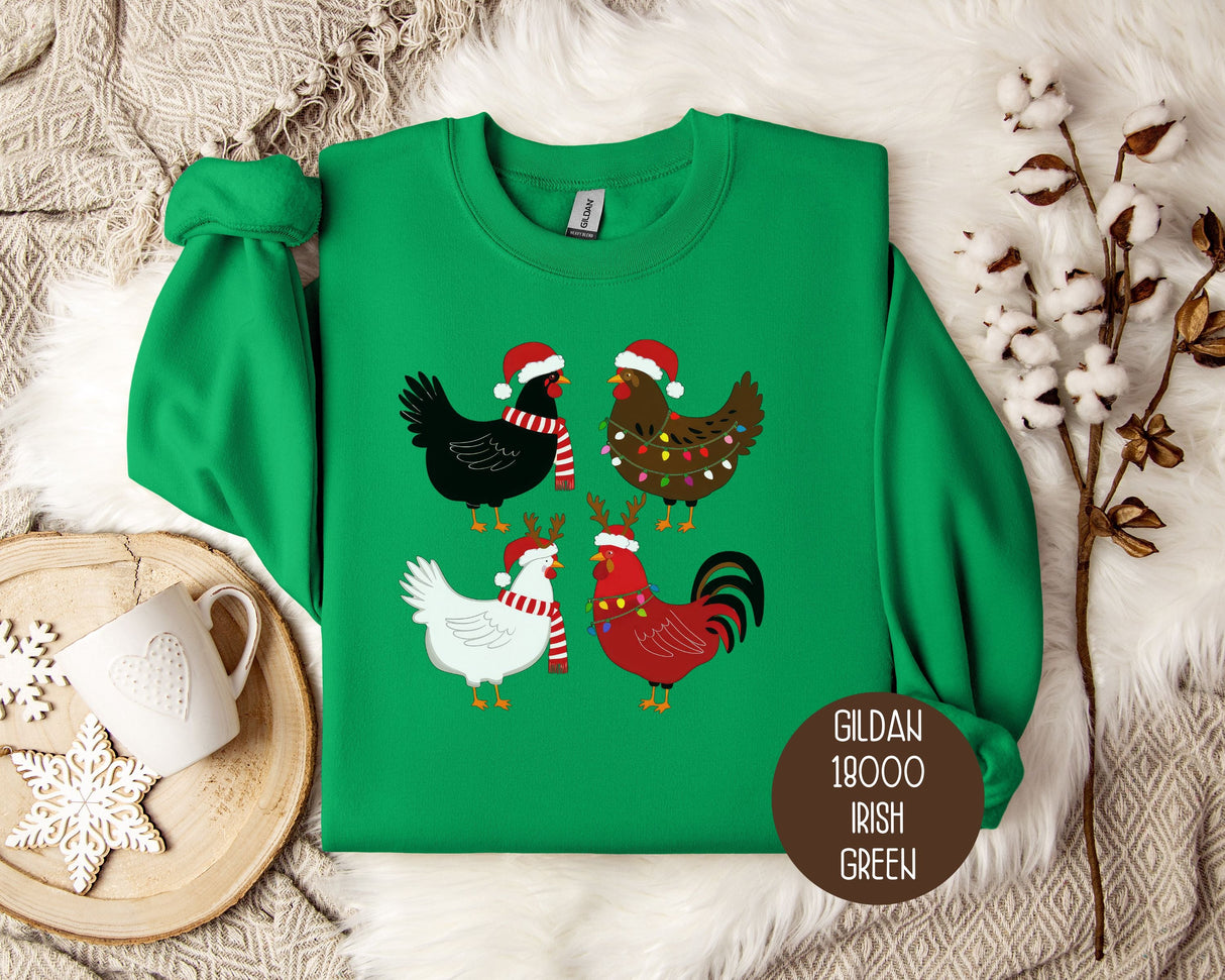Cute Chickens Christmas Sweatshirt