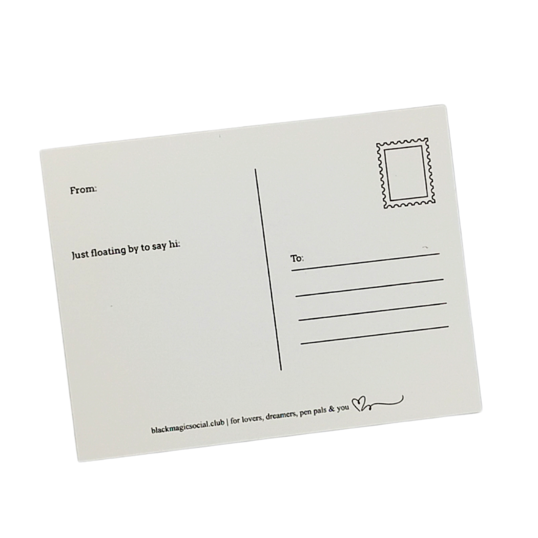 Underwater Whimsical Black Girl & Jellyfish Postcard for Friends & Penpals