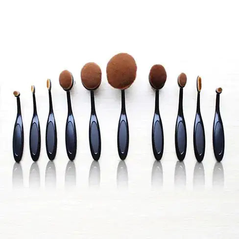 Beauty Experts Set of 10 Oval Beauty Brushes - Lootquake