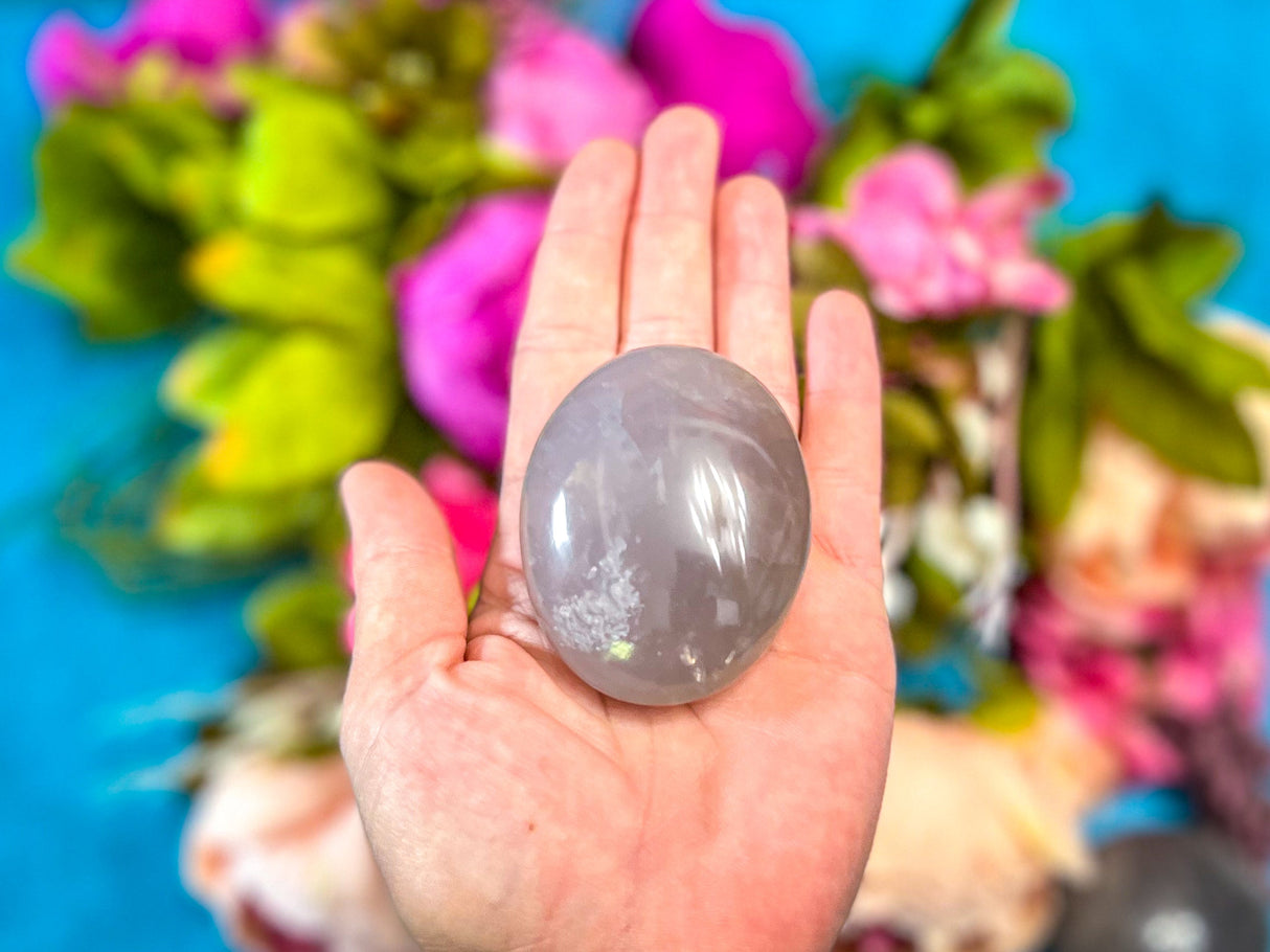 Ethically Sourced Lavender Rose Quartz Palm Stones