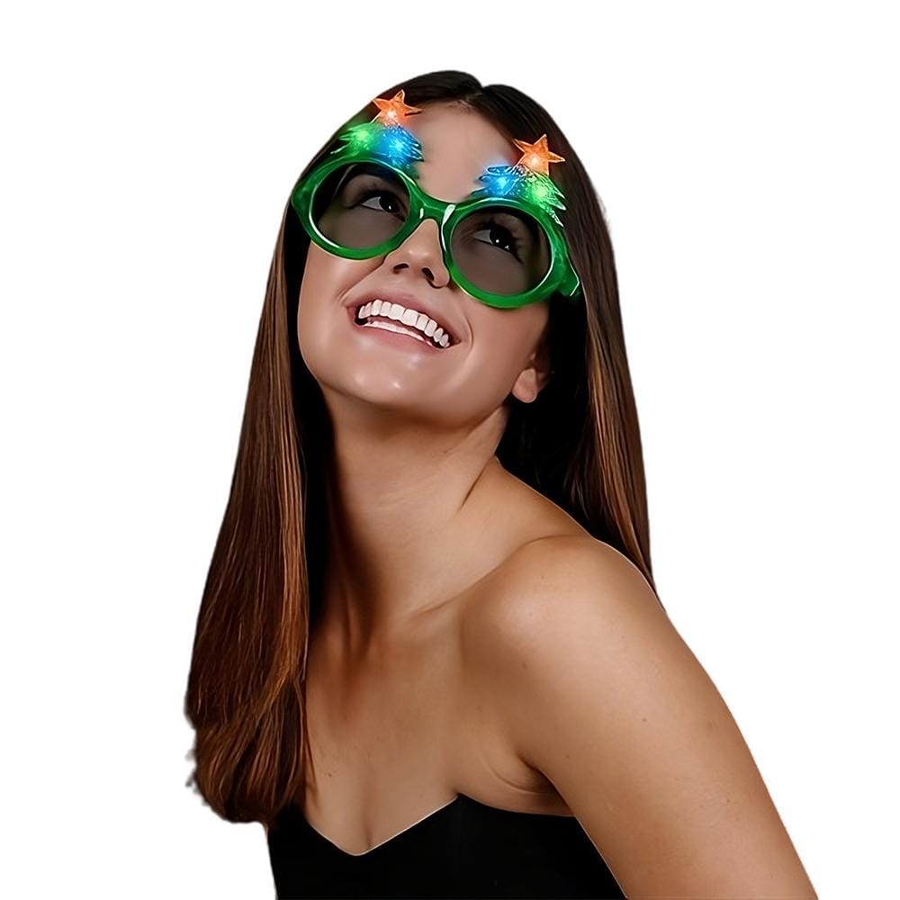 Gafas de árbol de Navidad LED, regalo de Navidad