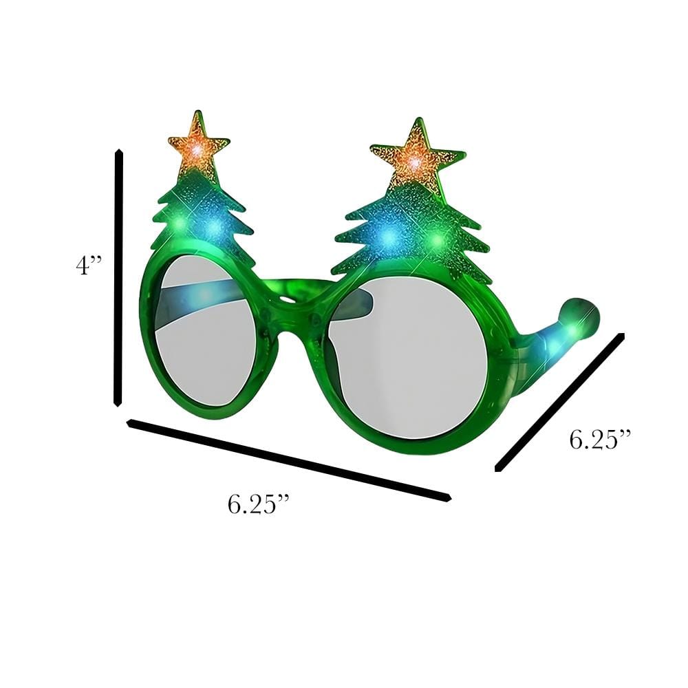 Gafas de árbol de Navidad LED, regalo de Navidad