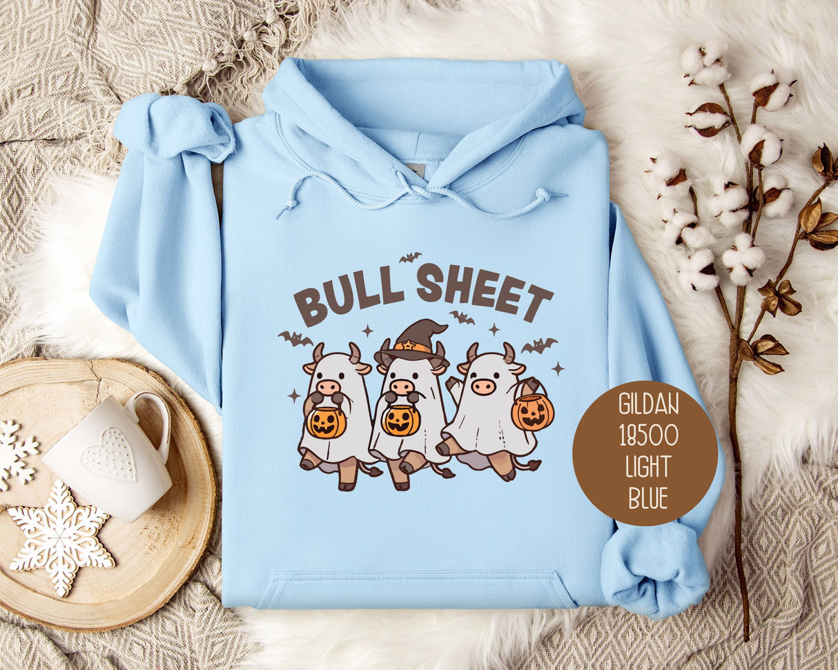 Bull Sheet Cute Ghost Cow Hoodie-3