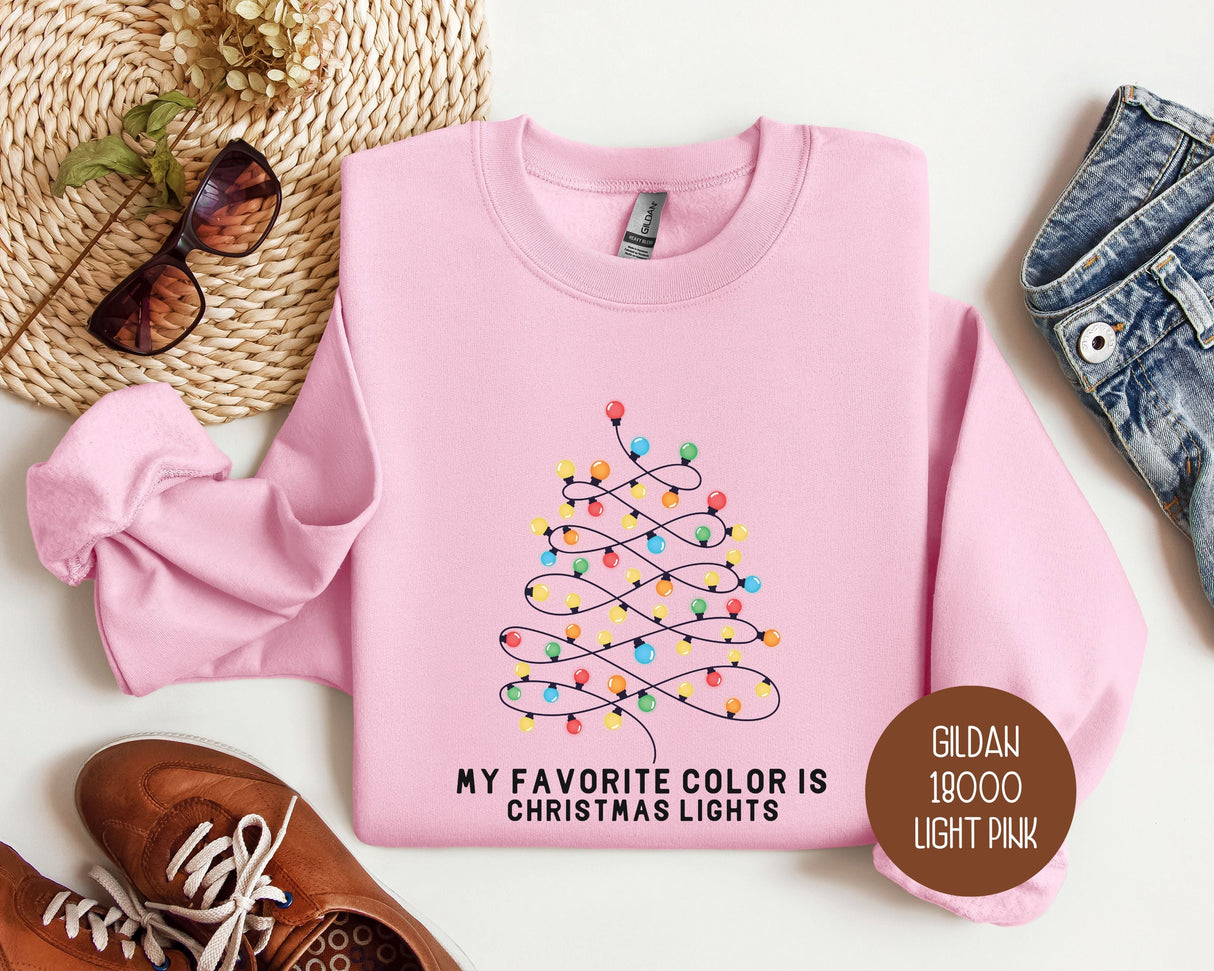 My Favorite Color is Christmas Lights Sweatshirt