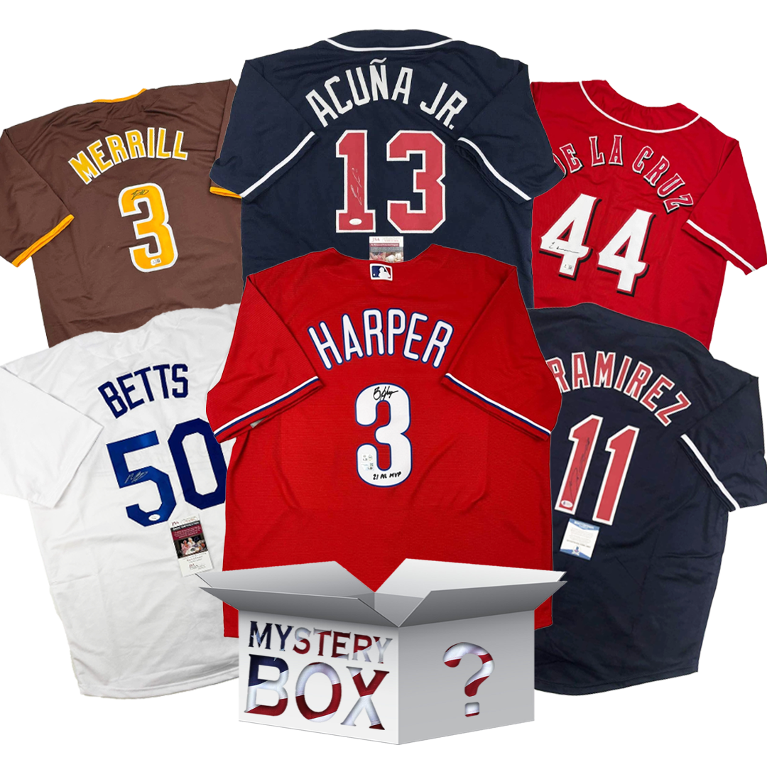 Caja misteriosa de camisetas de béisbol del Día Inaugural 2025 autografiadas/firmadas con PSA JSA o Beckett COA