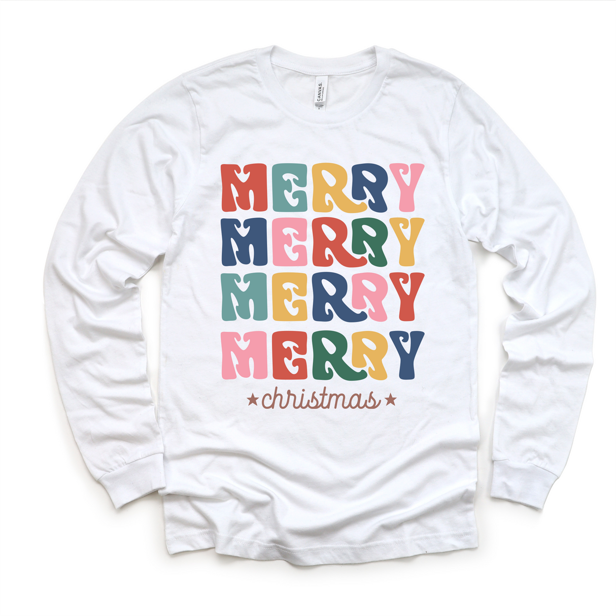 Boho Merry Merry Merry Christmas Shirt - Long Sleeve Tees & Sweatshirts
