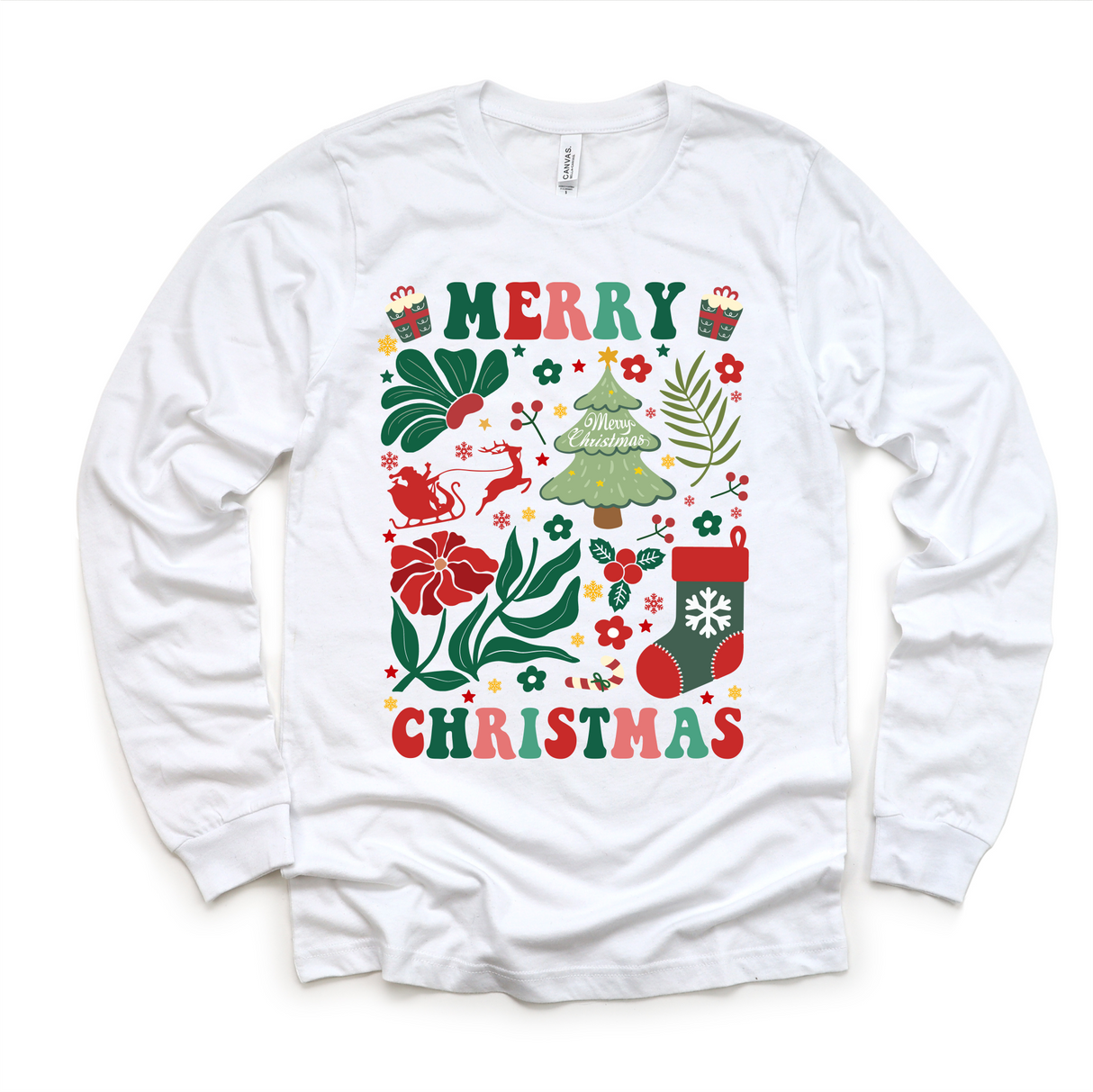 Boho Merry Christmas Shirt - Long Sleeve Tees & Sweatshirts