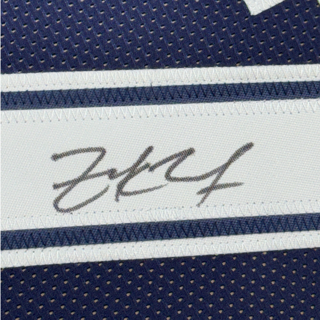 Framed Autographed/Signed Zack Martin 35x39 Dallas Blue Football Jersey Beckett BAS COA