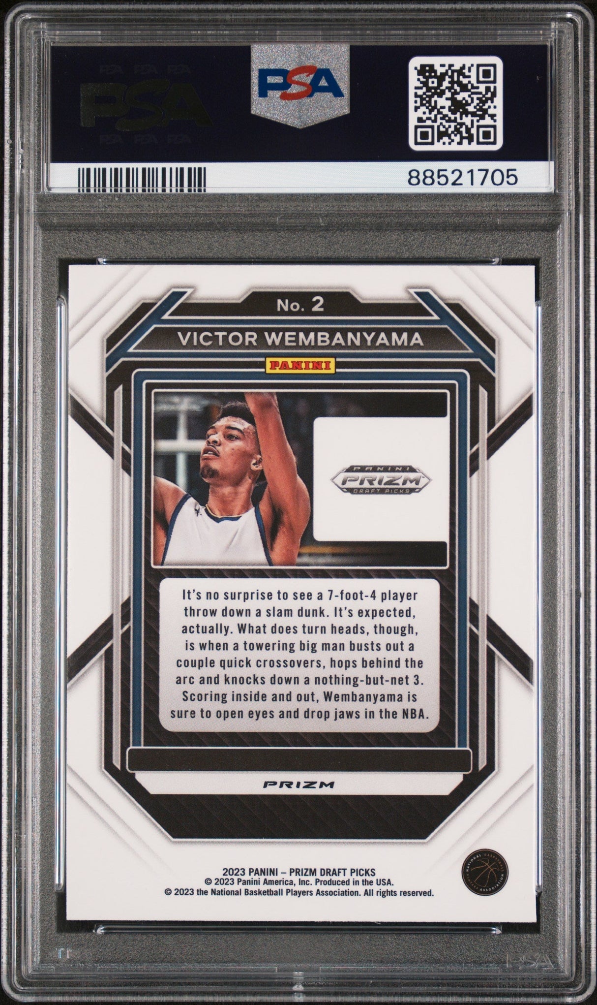 Selecciones del Draft Panini Prizm 2023, Victor Wembanyama #2, Tarjeta de Baloncesto RC para Novato de Red Ice, PSA 10 Gem Mint