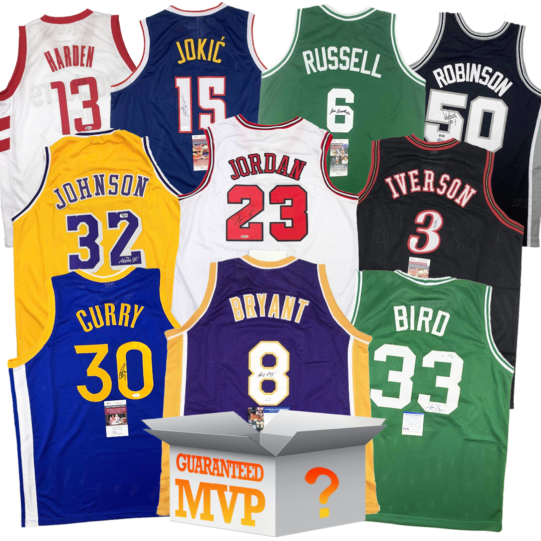 MVPs Autographed/Signed Basketball Jersey Mystery Box with PSA JSA or Beckett COA