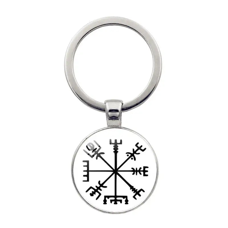 Nordic Viking Compass Pattern Keychain Pendant - Lootquake